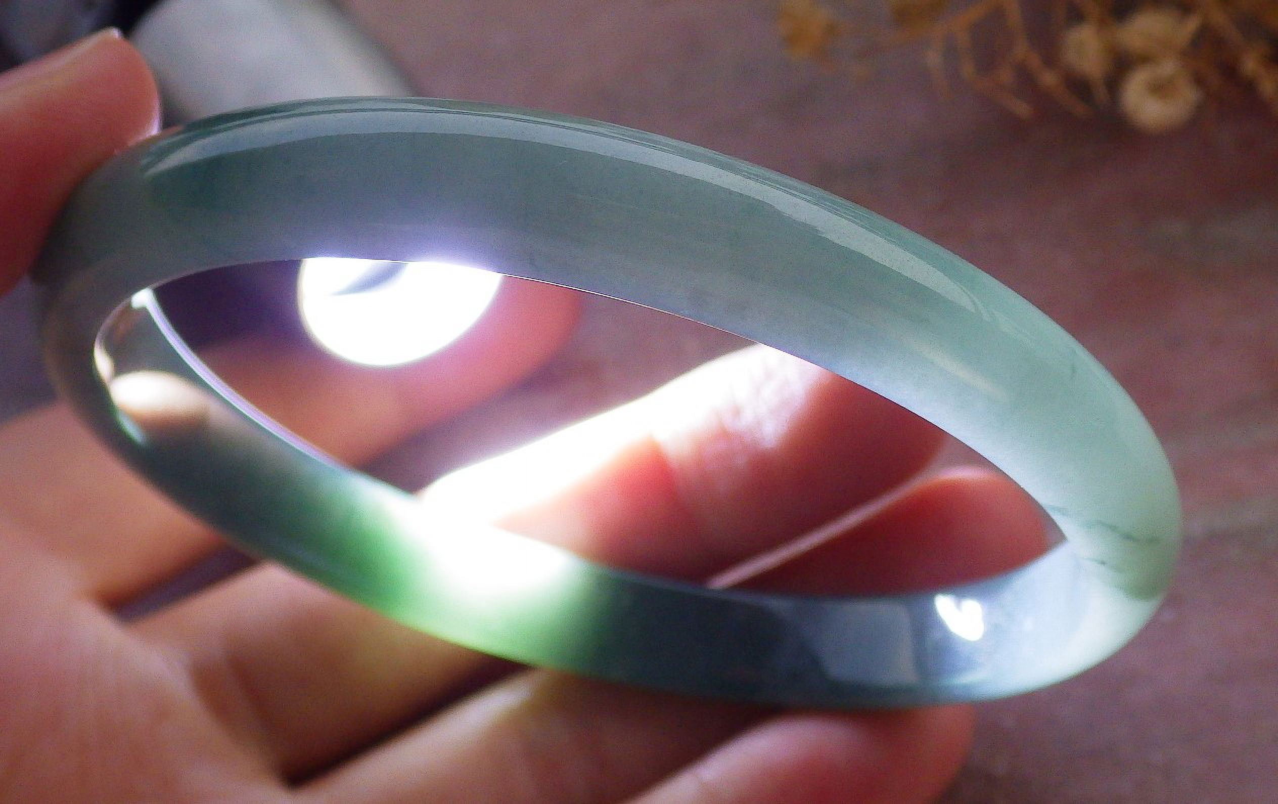 Certifien Icy Green Burma 100% Natural A JADE Jadeite Bangle Bracelet 62 mm 661308 TN