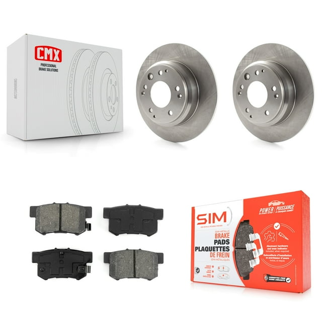 Transit Auto Rear Disc Brake Rotors and Semi-Metallic Pads Kit for Car Honda Odyssey Acura Legend RL Isuzu Oasis K8S-101694