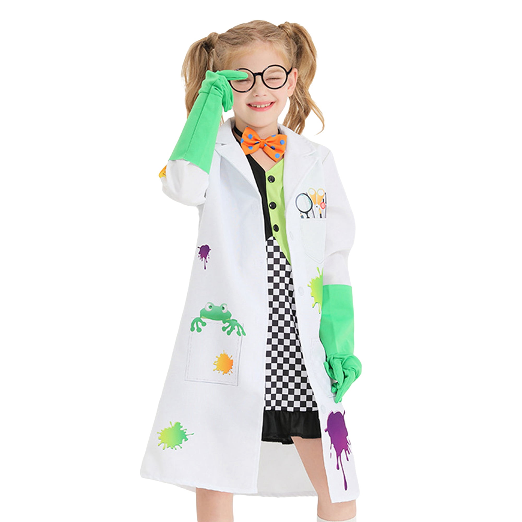 Lewtemi Set of 6 Halloween Doctor Scientist Lab Costume Kit for Kids Role Play Set for Toddler Boys Girls Gifts (8-10 Years)