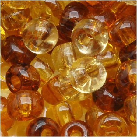 Tortoise Shell Mix - Czech Seed Beads 6/0 ''Tortoise'' Mix Brown Beige (1 Ounce)