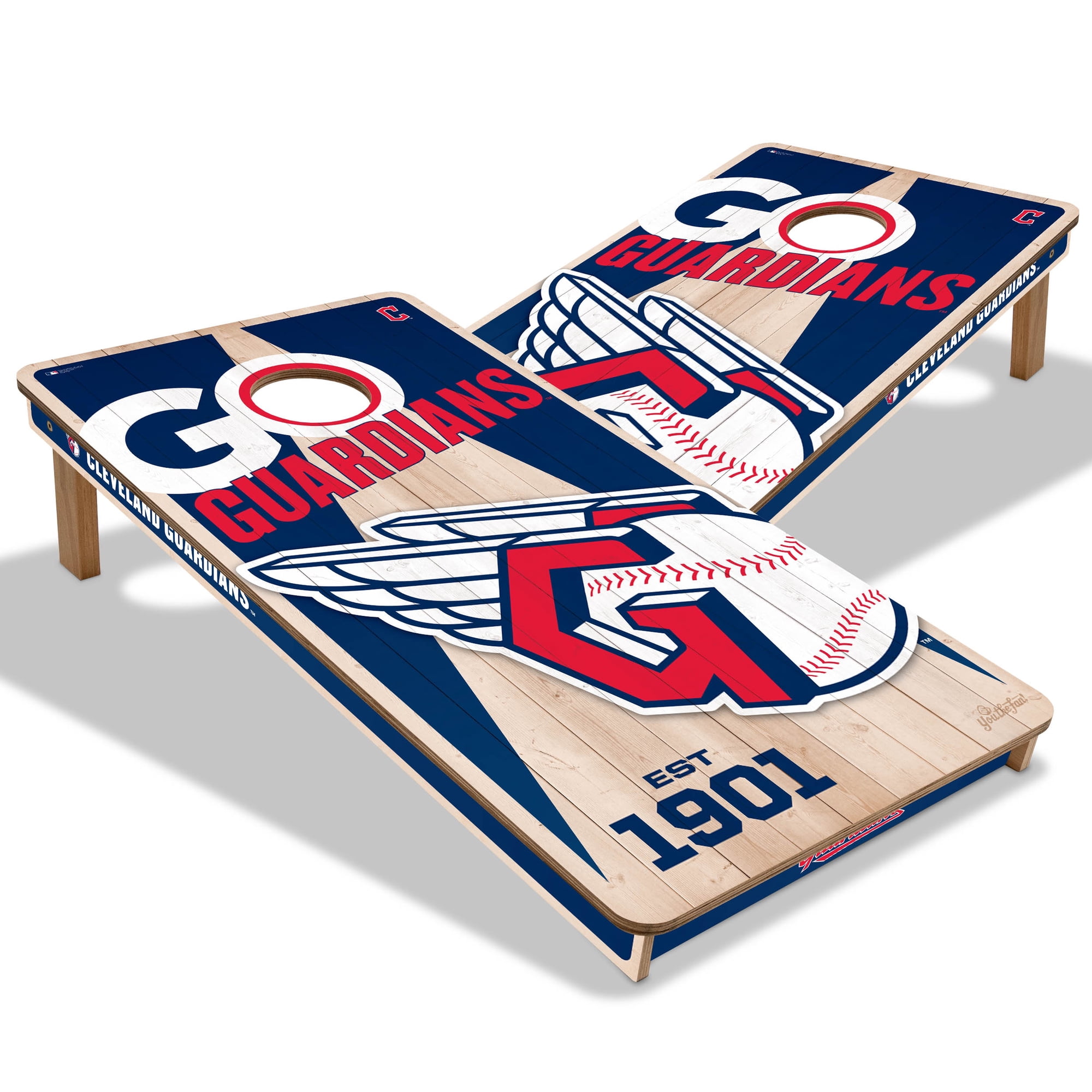 YouTheFan MLB Cleveland Guardians 2 x 4 Cornhole Game No Bags