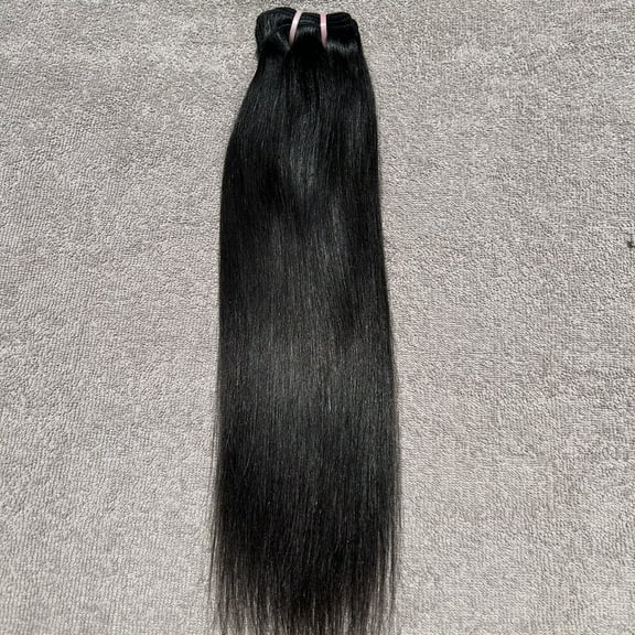 Straight Weft human hair weave Bundles 100 Gram | This weave is made of with a real natural Raw Unprocessed Human Hair | Extensions, For Women (18 inch | Bundles)
