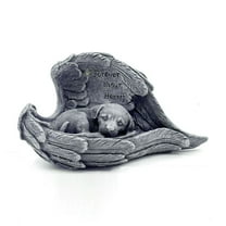 DefiDgd Pet Memorial Statue with Solar Light for Loss of Pet,Resin Dog Grave Marker Stone Headstone Tombstone,Placed in The Outdoor Garden or Tombstone Loss of Pet Sympathy Gift(D)