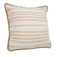 thumbnail image 3 of Ox Bay Ringo 20" x 20" Coral Pink Jute Bordered Striped Cotton Adult Decorative Throw Pillow, 3 of 8