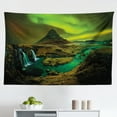 thumbnail image 1 of Aurora Borealis Tapestry, Single Tree Over Rocky Stone by River Borealis Earth Beauty Image, Fabric Wall Hanging Decor for Bedroom Living Room Dorm, 2 Sizes, Teal Blue Lime Green, by Ambesonne, 1 of 1