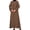 Brown, variant on Women's Abaya Long Sleeve Open Quarry Floor Length Zipper Floor Length Turkish Islamic Fashion