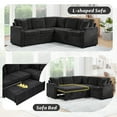 thumbnail image 4 of Euroco Sectional Sofa Bed L-shaped Sectional 81.9" Upholstered L-shaped Sofa with a Sofa Sleeper and a Hidden Storage Compartment for Living Room, Black, 4 of 9