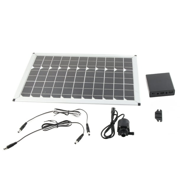 Bomba de agua solar de 20 W, bomba sumergible para fuente con panel solar de 12 V y elevación de descarga de 5 m para jardín