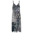 thumbnail image 6 of Denim Patchwork Sleeveless Dress Loose Women's Dress Dresses Luxury Evening Dresses, 6 of 9