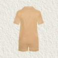 thumbnail image 5 of IROINNID Toddler Pajamas Set Summer Short Sleeve Tops and Shorts Two-Piece Botton Lapel Suit Soild Color Kids Clothes, 5 of 5