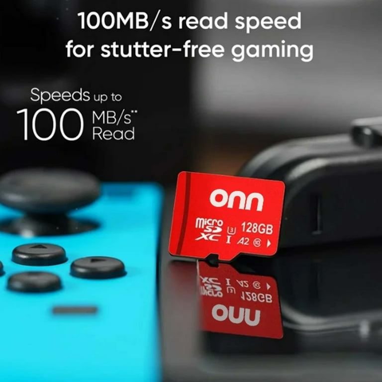 Onn+ 128 GB microSDXC U3 Memory Card for Nintendo Switch with 100