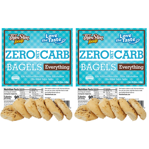 ThinSlim Foods Love-the-Taste Low Carb Bagels Everything, 2pack