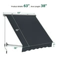 thumbnail image 5 of Macrout 63" Patio Window Awning, Fully Assembled Manual Retractable Sunshade for Door Entrance, Dark Grey, 5 of 9