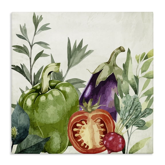 Stupell Industries French Country Organic Garden Vegetables Canvas Art, 17 x 17, by Kim Allen