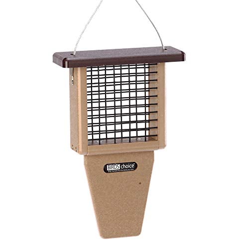 Birds Choice SNPSB Recycled Double Cake Pileated Suet Feeder w/Brown Roof 