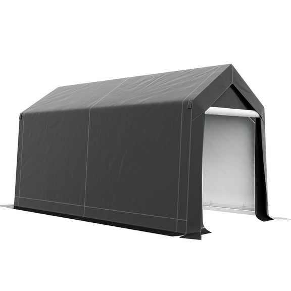 7' X 12' Outdoor Storage Shed Tent Shelter - Heavy Duty Waterproof With Ventilation Window And Large Door For Bicycle, Motorcycle, Tools, Gray Garden & Bike,