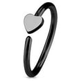 thumbnail image 2 of Nose & Cartilage 20G Hoop Ring Heart Charm Anodized Surgical Steel - Sold Each, 2 of 5