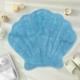 thumbnail image 3 of Better Trends Seashell Bath Rug 100% Cotton Cute Beach Theme Bathroom Mat, Soft & Absorbent, Reversible, Washable Mat, Blue Sea Decor for Kids & Home, 3 of 4