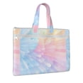 thumbnail image 2 of Handbag File Bag 15×10.6in Large Capacity Double Pocket Designed For Work Travel Travel Shopping Gray Tie-Dye Background Rainbow Colors_4, 2 of 8