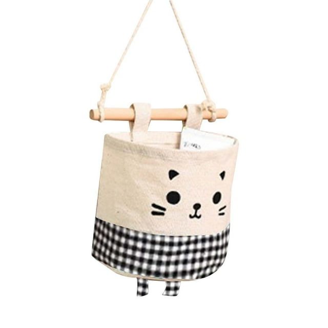 Binwennn Roues de Rangement sous le Lit Sac de Rangement Empilable Sac Suspendu Dessin Animé Sac de Rangement Porte Arrière et Sac de Rangement Élégant Sac Suspendu Multifonctionnel