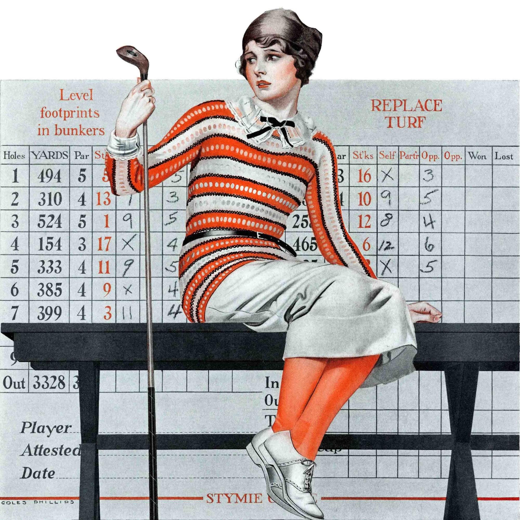 Marmont Hill Novice Golfer by Coles Phillips Painting Print on Canvas
