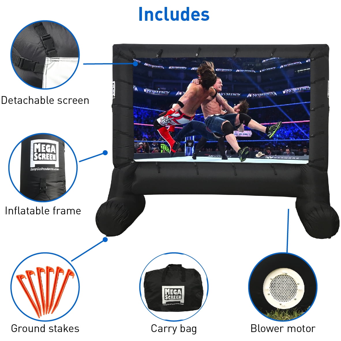 14 Ft Inflatable Mega Movie Screen for Outdoor Parties Includes Storage Bag