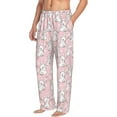 thumbnail image 2 of Uemuo Cute Rabbit Pattern Men's Wide Leg Palazzo Lounge Pants with Pockets Light Weight Loose Comfy Casual Pajama Pants-X-Large, 2 of 9