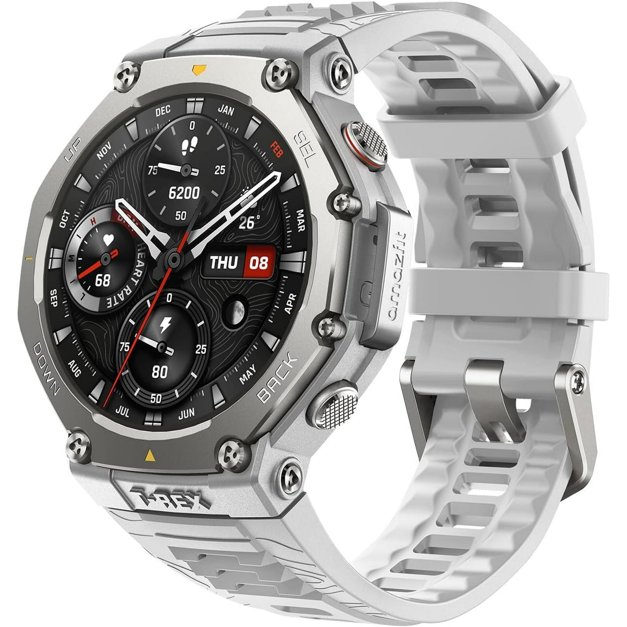 Amazfit T-Rex 3 Rugged Military Smart Watch 48mm, GPS (with Privacy), Offline Maps, Long Battery Life,328 Feet Water-Resistant, 170 Fitness/Sport Modes, AI, Voice Control, for Android or iPhone, Gray