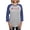Heather/Blue, variant on - Delta Chi Logo Red Long Sleeve T Shirt - Womens Baseball Tee