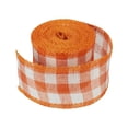 thumbnail image 3 of Uxcell 2 Inch Wide 6.56 Yards Polyester Gingham Ribbon Wired Edge Ribbon, 1 Pack for Decoration Orange and White, 3 of 6