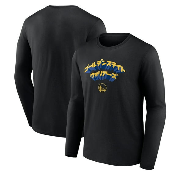 Men's Black Golden State Warriors Japanese Heritage Long Sleeve T-Shirt