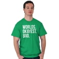 thumbnail image 4 of Worlds Okayest Bro Sibling Brother Men's Big & Tall Crewneck Graphic Tee Brisco Brands 2X, 4 of 5
