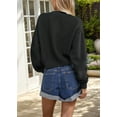 thumbnail image 6 of Women'S Oversized Cropped Cardigan Sweater Open Front Long Sleeve Button Down Knit Outwear Black S, 6 of 7