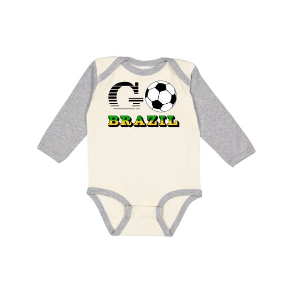 Inktastic Go, Brazil- Soccer, Football Boys or Girls Long Sleeve Baby Bodysuit