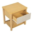 thumbnail image 6 of Christopher Knight Home Wood Nightstands with Drawer, Modern Farmhouse Bedside Tables, Set of 2, Natural+Beige, 6 of 8