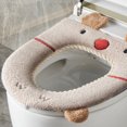 thumbnail image 3 of Eoozwa Warmer Toilet Seat Pads Toilet Seat Cover with Lifter Handle Set Washable Velvet Toilet Seat Cushion Soft Thicker Toilet Seats Warmer Mat, 3 of 6