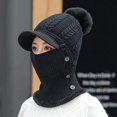 thumbnail image 3 of Gorro de protección auditiva de punto para mujer de invierno europeo y, 3 of 5