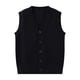 thumbnail image 4 of Odeerbi Niños Punto Suéter V Cuello Chaleco Botón Delantero Sin Mangas Cardigan Chaleco Uniforme de La Escuela, 4 of 7