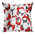 thumbnail image 1 of BOSDECO Colorful White Abstract Red Black Circle Cut Round Color Pillow Case Pillow Cover 18x18 inch, 1 of 1