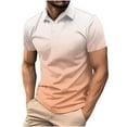 thumbnail image 2 of Kctiaxy Mens T Shirts Fashionable Gradient Color Short Sleeve Shirts for Men Casual Comfy Button Down Pullover Blouse for Men, 2 of 6