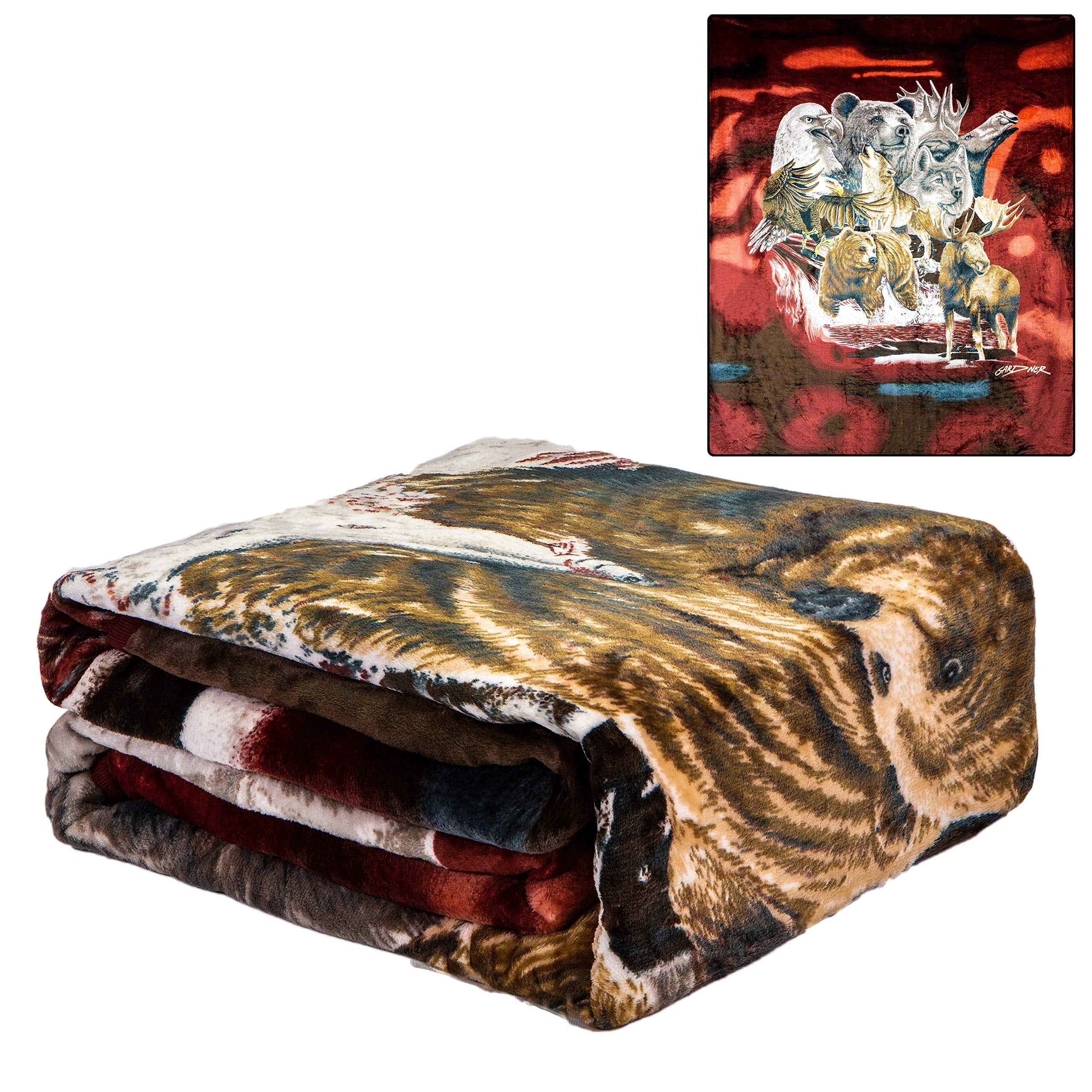 JPI Alaska Favorites Ultra Soft Flannel Blanket - Signature Design -  Officially Licensed - Cozy u0026 Warm - 79'' x 95'' - 100% Polyester -  Walmart.com