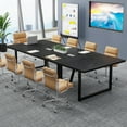 thumbnail image 3 of Tribesigns 8FT Conference Table, Large Meeting Table/Podcast Table for 10 People, Business Style Wooden Training Table with Strong Metal Frame for Office Conference, 3 of 6