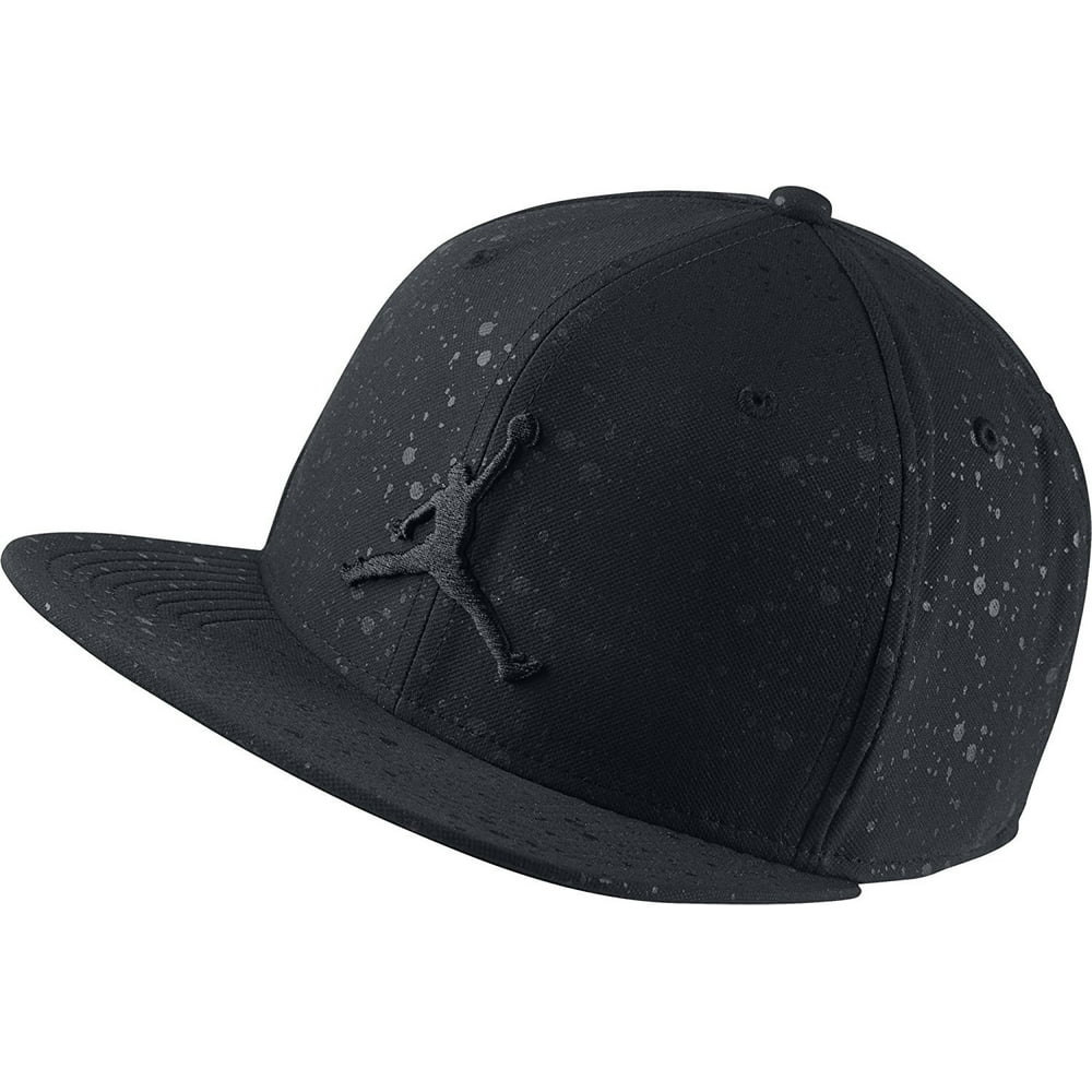 Jordan Nike Mens Jordan Speckle Print Snapback Hat Black/Black 821830
