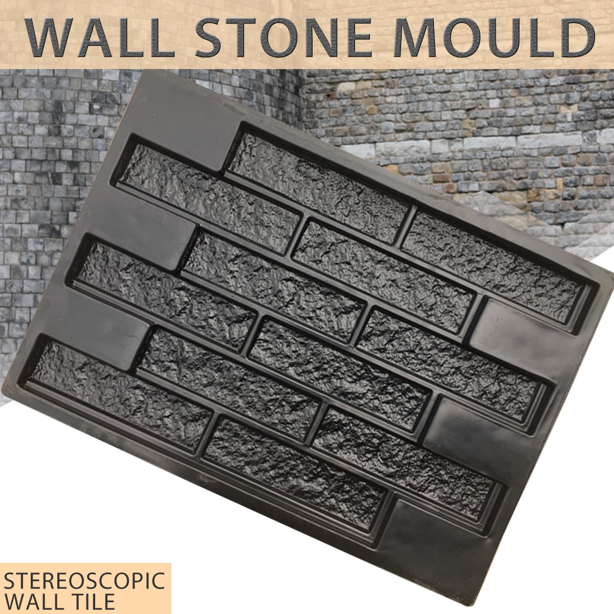 DIY Wall Stone Mould Garden Brick Path Stepping Pavement Mold Concrete