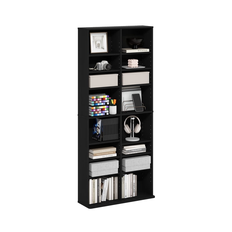 Furinno JAYA 16-Shelf Multimedia Media Storage Tower Rack with