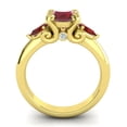 thumbnail image 4 of 2.50 Carat Round Cut Red Ruby & Garnet Gemstone Fany Three Stone Wedding Ring for Girls Solid 14K Yellow Gold Size 9 by Diamond-Capitals, 4 of 8