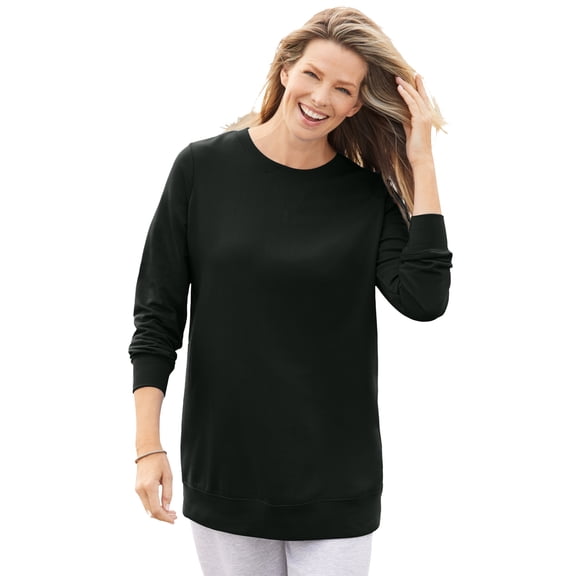 Woman Within Plus Size Crewneck Fleece Sweatshirt