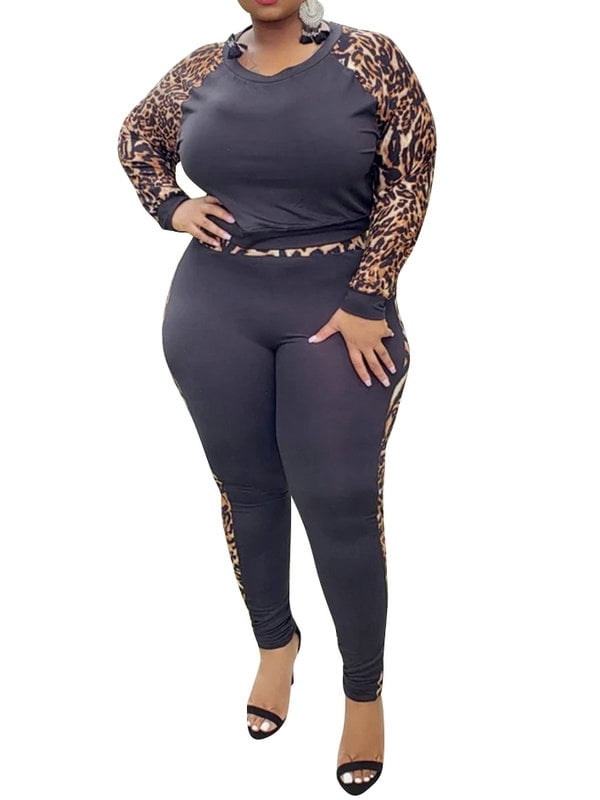 plus size two piece tracksuit