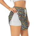 thumbnail image 2 of Bixox Women's Modern Excavator pattern 2 in 1 Running Shorts - Lightweight Athletic Workout Gym Yoga Shorts Liner with Pockets - Large, 2 of 7