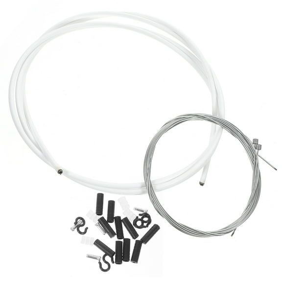WRITWAA 2Sets White Bike Brake Cable Kit Durable Galvanized Wire for Mountain Road and Folding Bikes